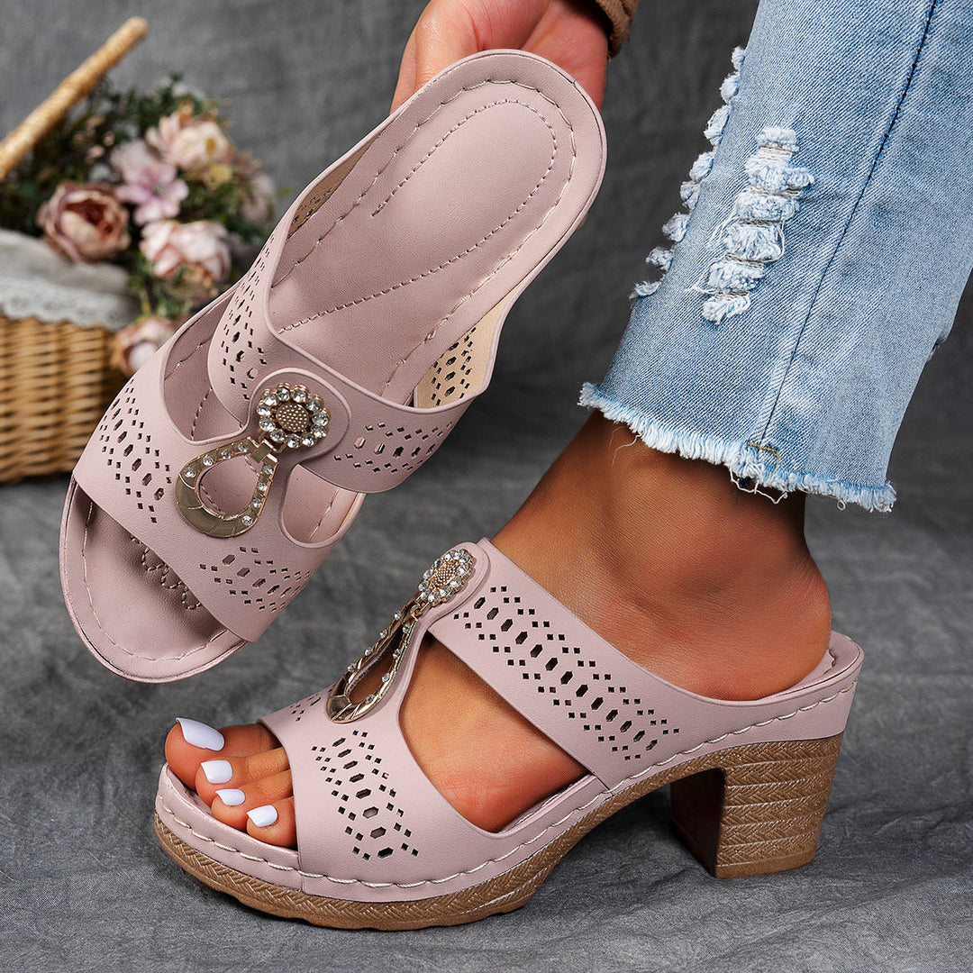 Finley | Women's Orthopedic Rhinestone Flat Sandals