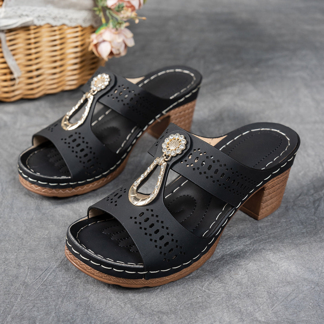 Finley | Women's Orthopedic Rhinestone Flat Sandals