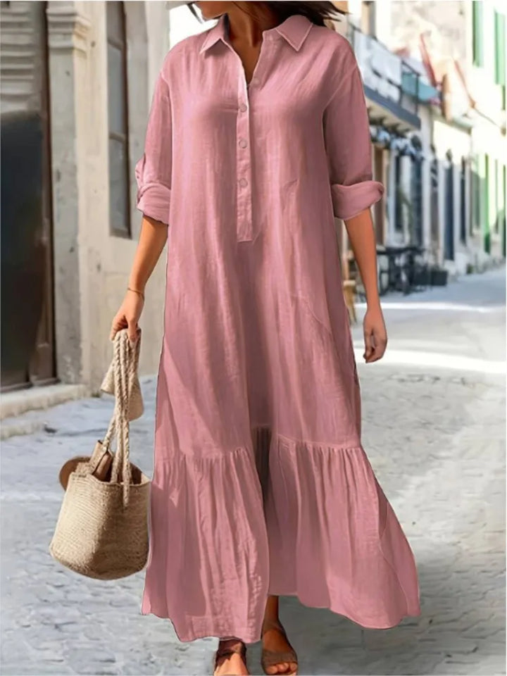 Laura - Tiered Shirt Maxi Dress