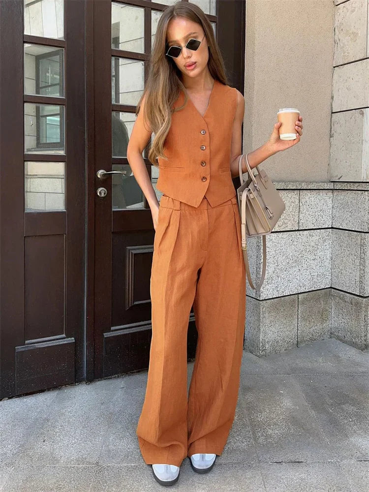 Marlowe 100% Linen Trouser Set