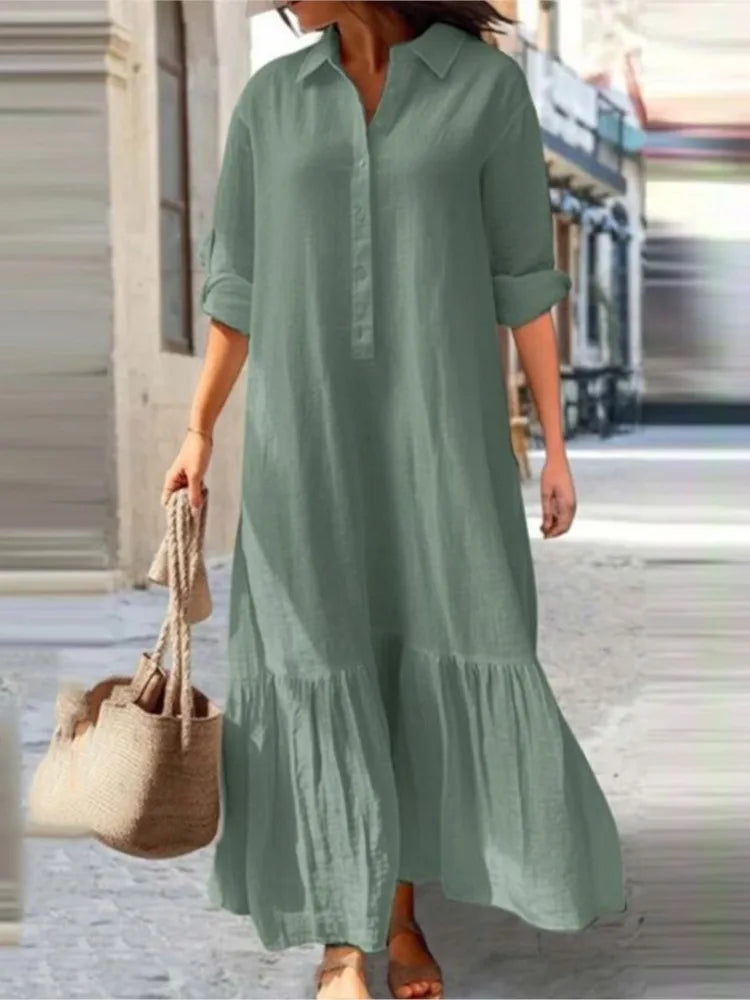 Laura - Tiered Shirt Maxi Dress
