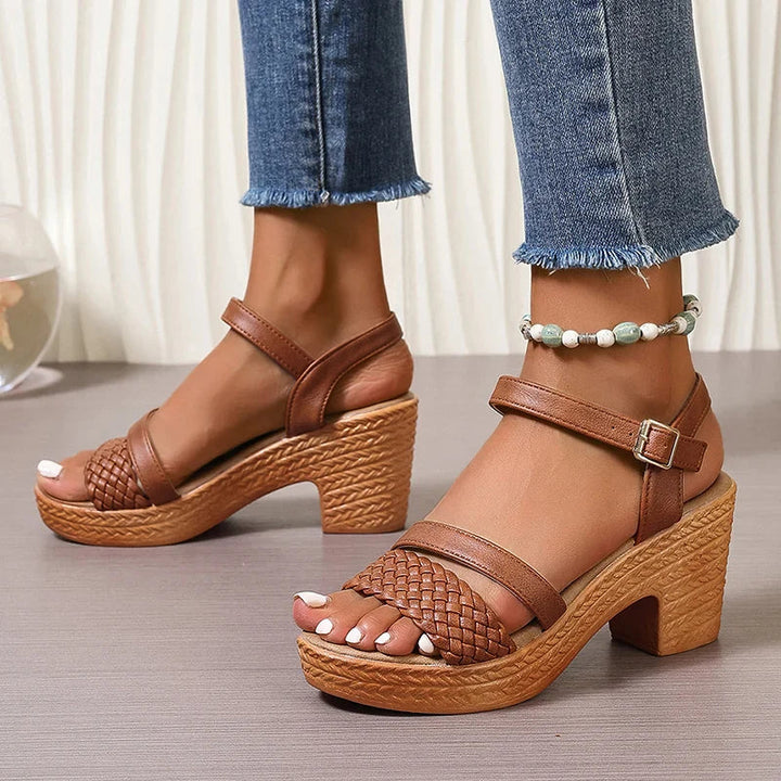 Plum | Women's Woven Platform Sandals
