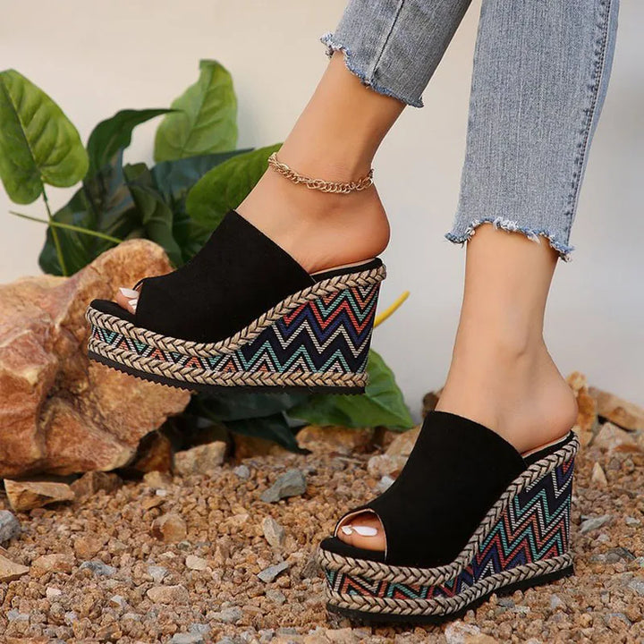 Birdie | Women's Boho Cushioned Wedge Sandals Wide Fit