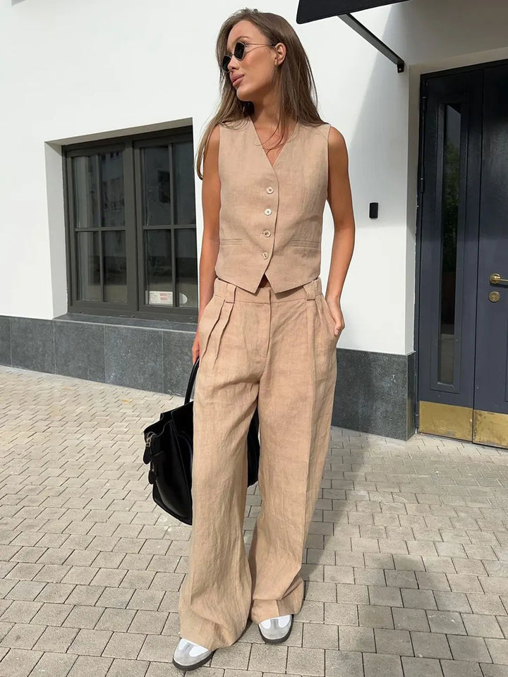 Marlowe 100% Linen Trouser Set