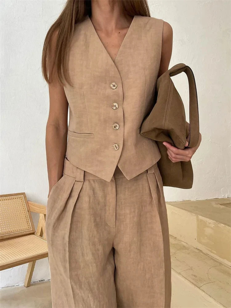 Marlowe 100% Linen Trouser Set