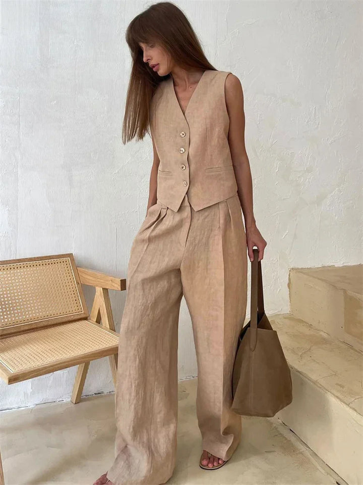 Marlowe 100% Linen Trouser Set