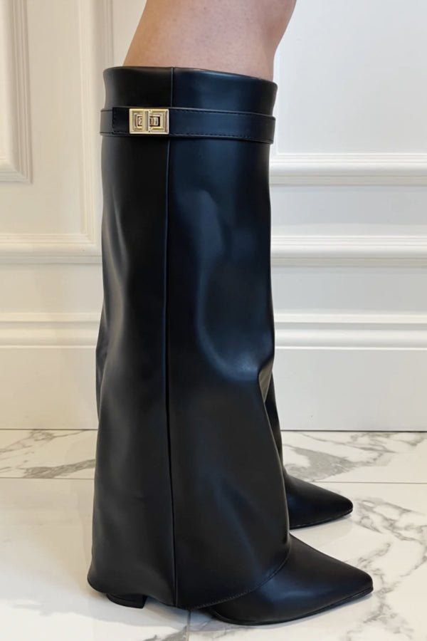 Olivia - Flap Knee-High Boots