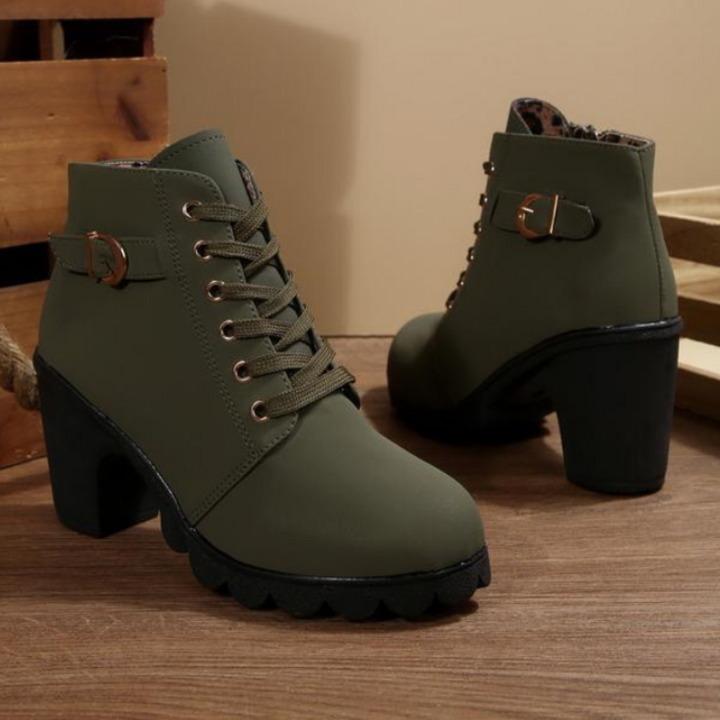 Demi™ | Chic Lace-Up Chunky Ankle Boots