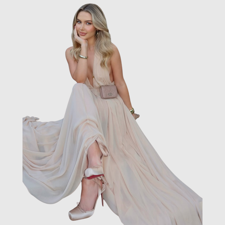 Camila | Women's Backless Deep V-neck Maxi Summer Dress