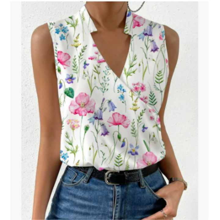 Summer top with V-neck for women | Casual