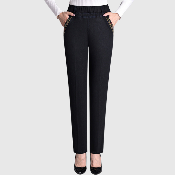 Laluna® | Women's jeans with side pockets and elastic waist