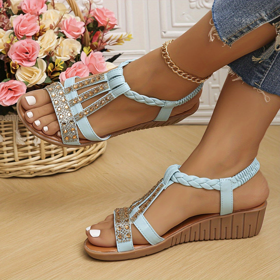 Darby | Women's Rhinestone Woven Sandals