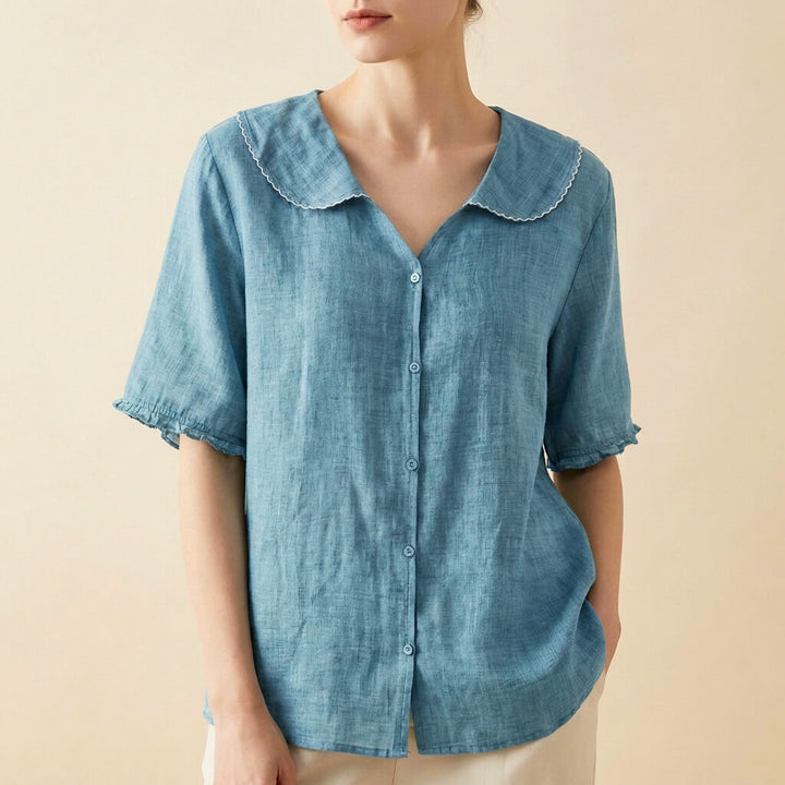 Clara Cotton-Linen Blouse