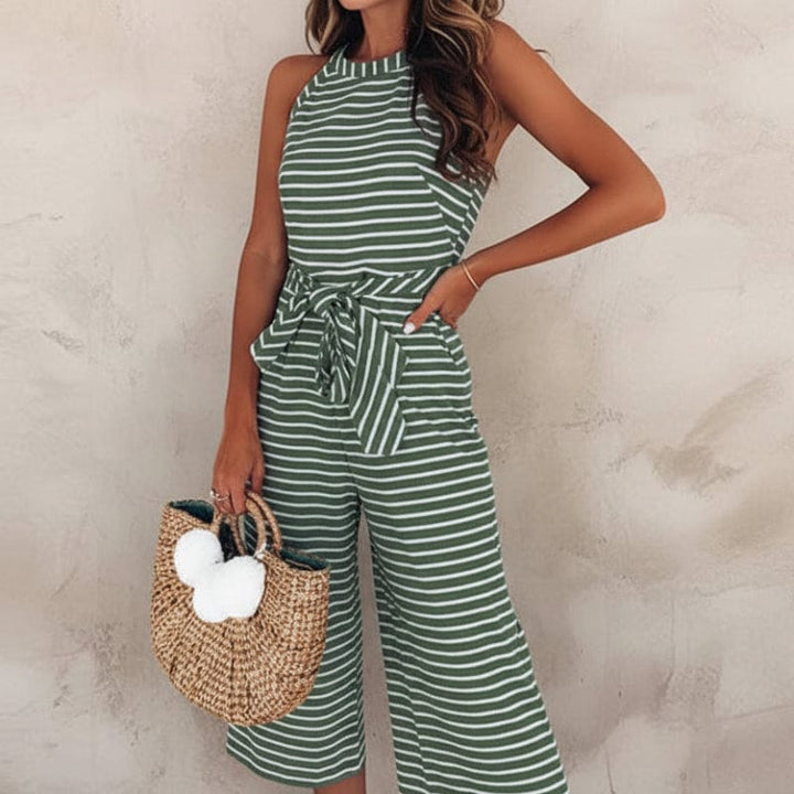 Boho Striped Sleeveless Rompers