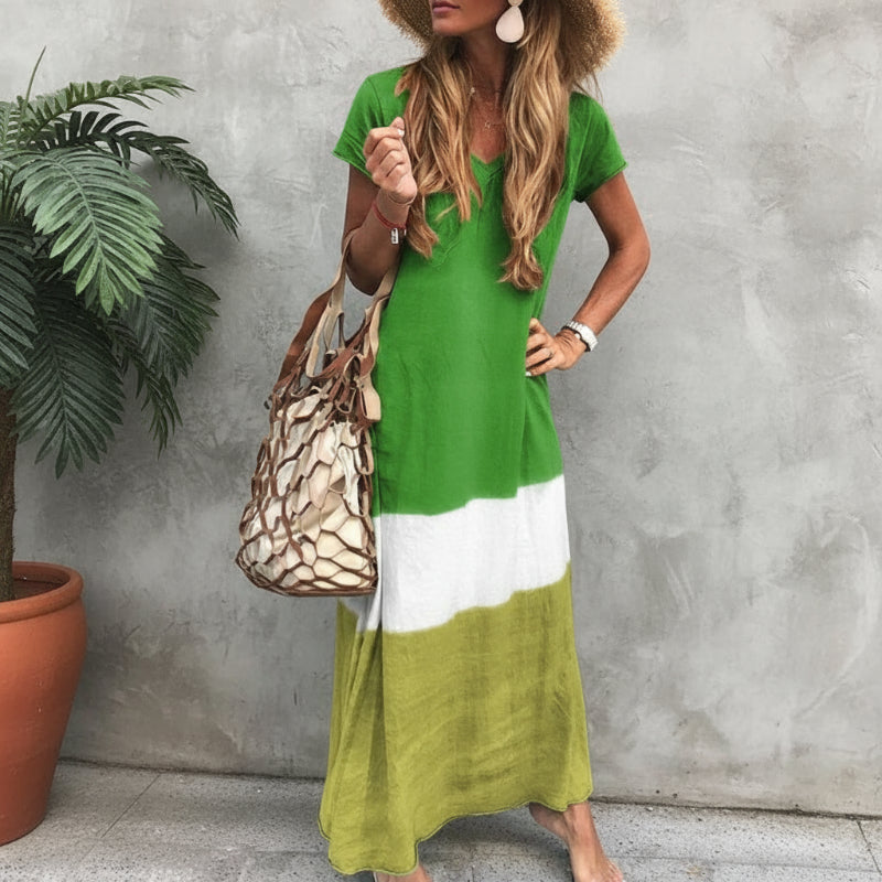Boho Casual Multi-Colored Maxi Dress