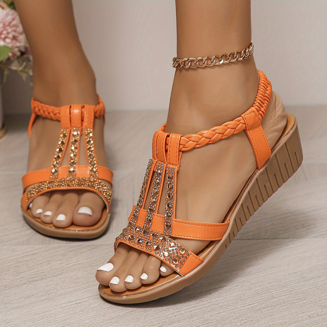 Darby | Women's Rhinestone Woven Sandals