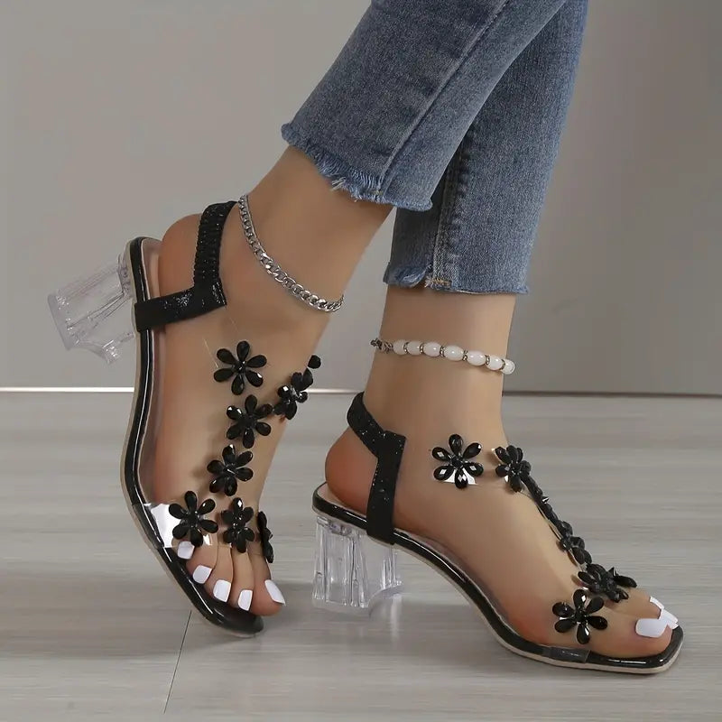 Serene | Women's Rhinestone Block Heel Sandals