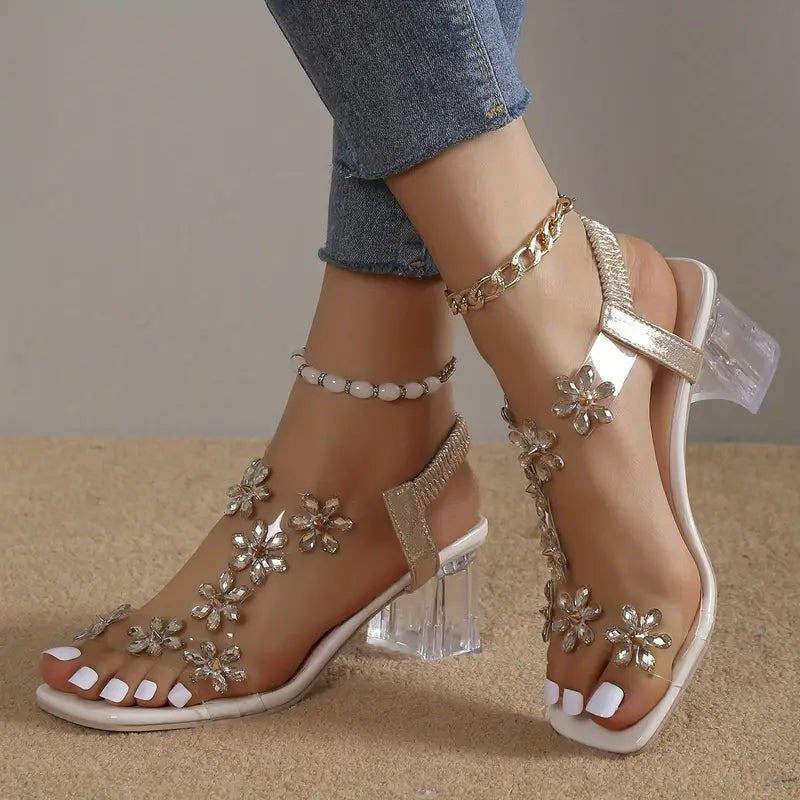 Serene | Women's Rhinestone Block Heel Sandals