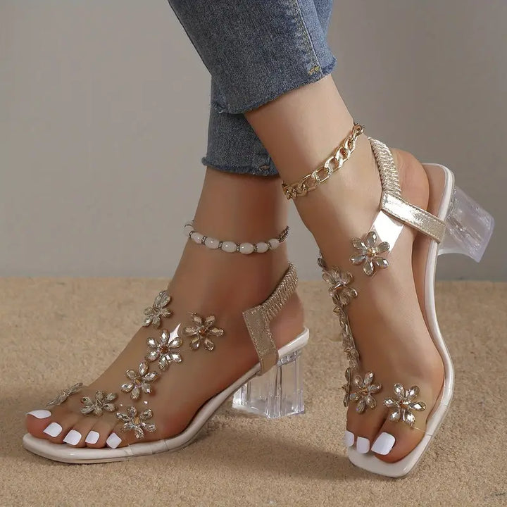 Serene | Women's Rhinestone Block Heel Sandals