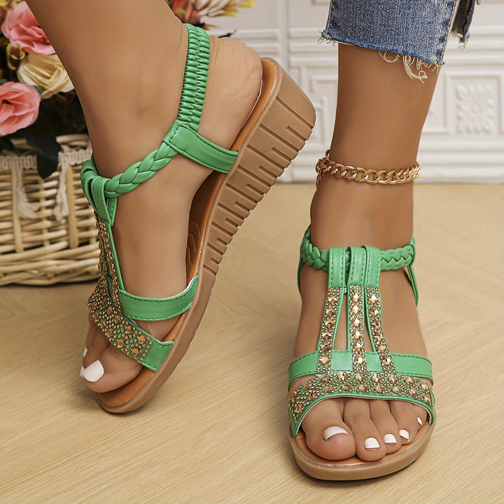 Darby | Women's Rhinestone Woven Sandals