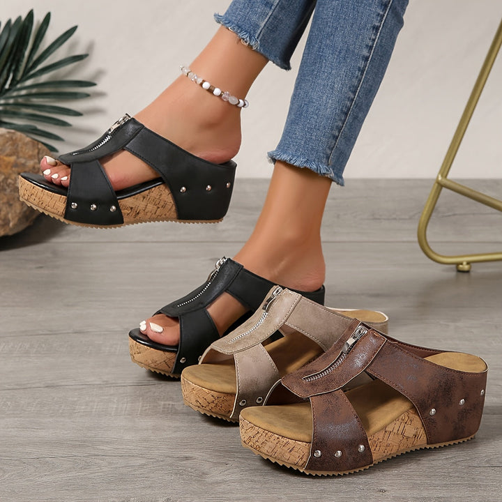 Vera | Women's Platform Slip-On Wedge Sandals for Walking