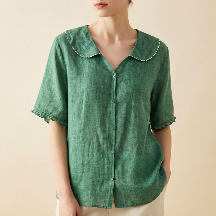 Clara Cotton-Linen Blouse