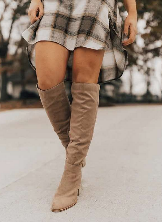 Eliana - Suede Knee Boots