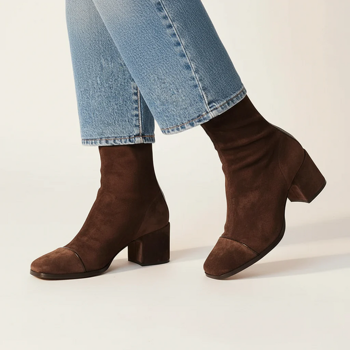 Jamie - Suede Square Toe Boots