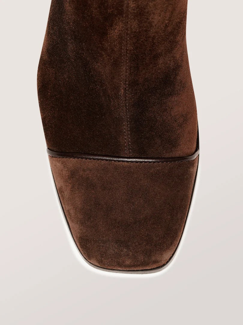 Jamie - Suede Square Toe Boots