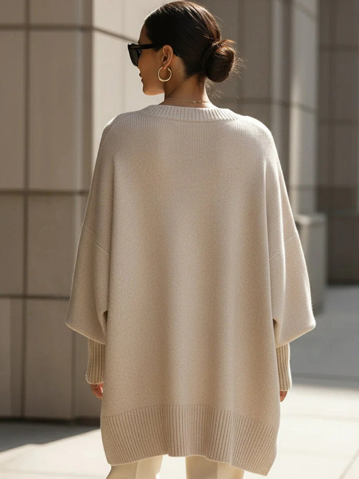 Clara - Oversized Batwing Knit Poncho