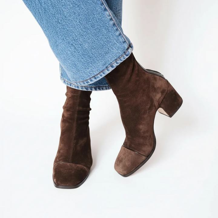 Jamie - Suede Square Toe Boots