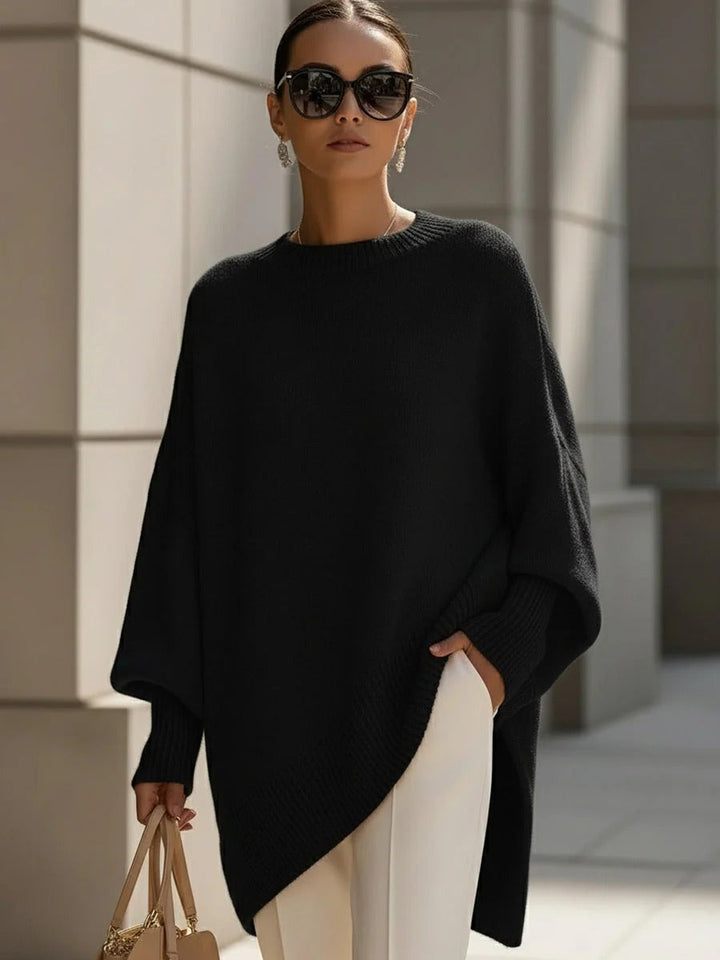 Clara - Oversized Batwing Knit Poncho