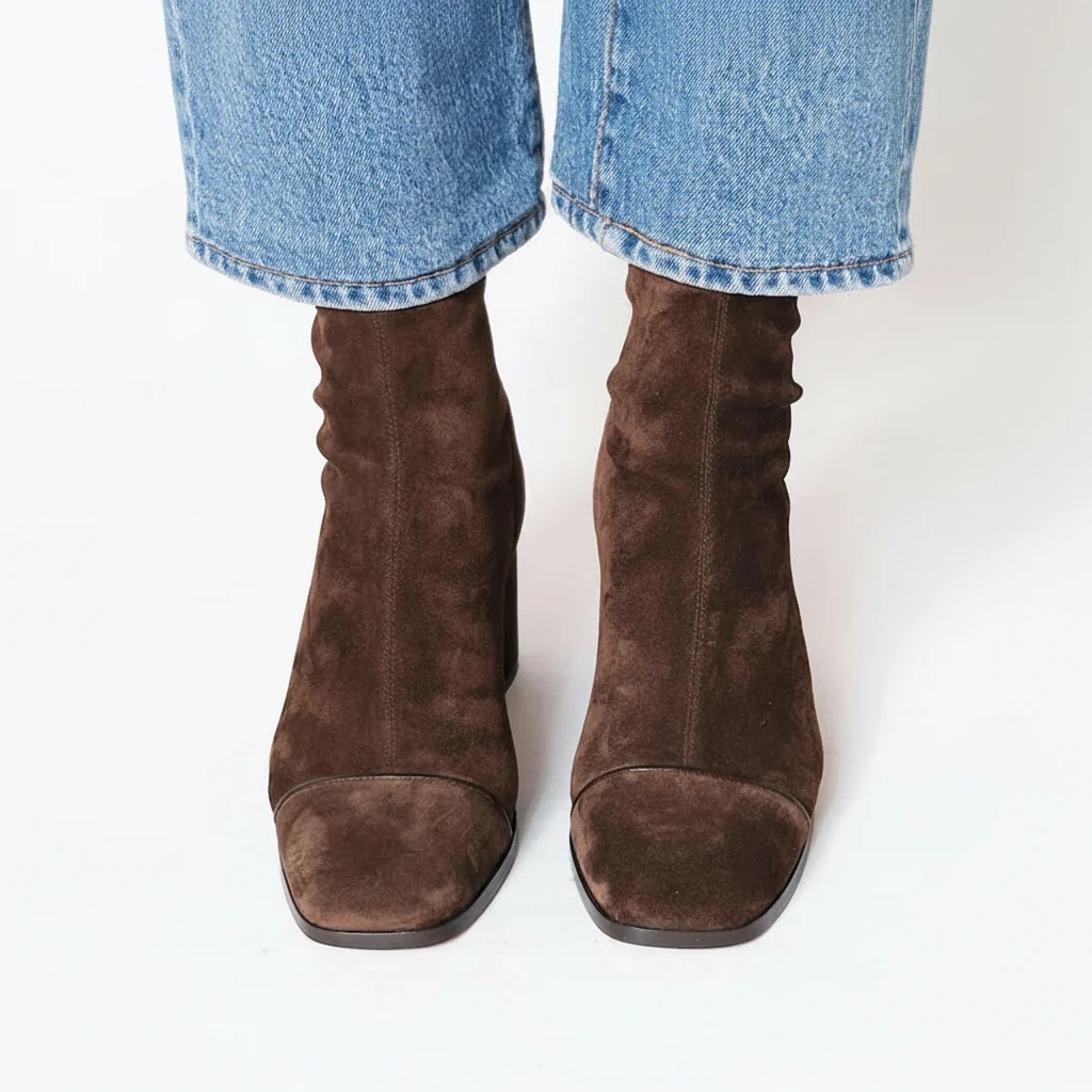 Jamie - Suede Square Toe Boots