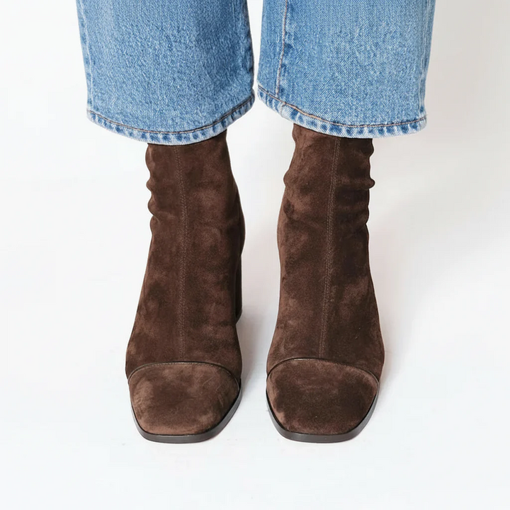 Jamie - Suede Square Toe Boots