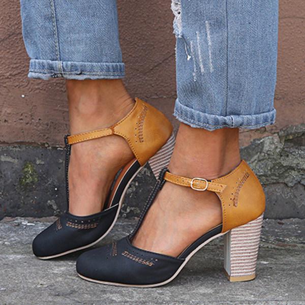 Colleen - T-Strap Block Heels