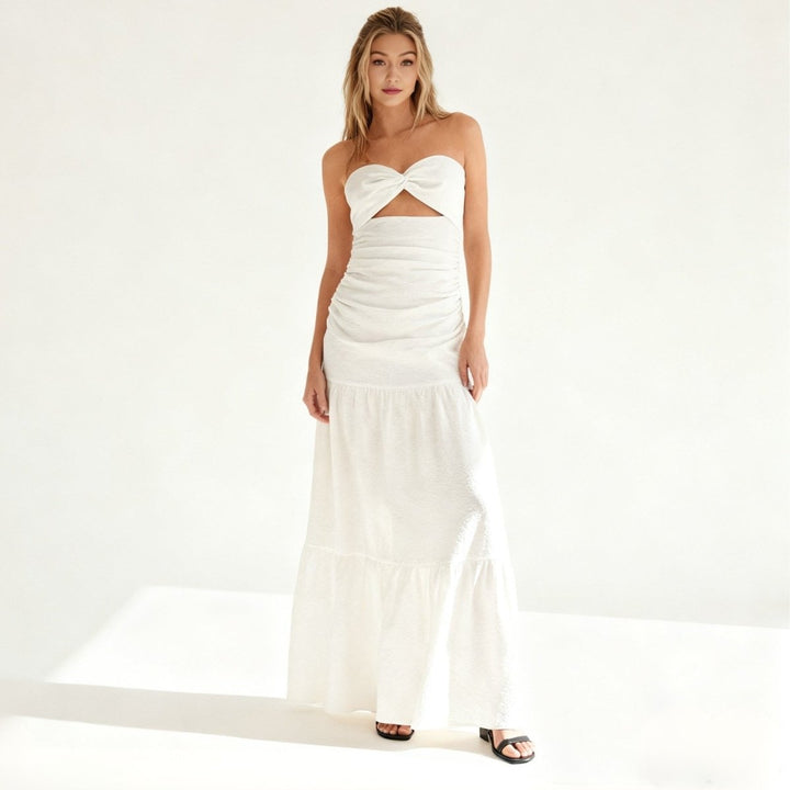 Linda Breasted Hollowed Maxi Dress