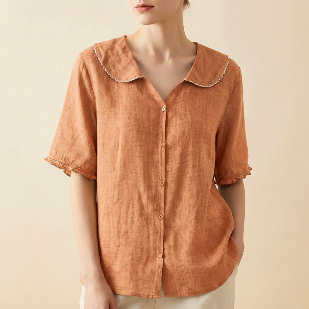 Clara Cotton-Linen Blouse