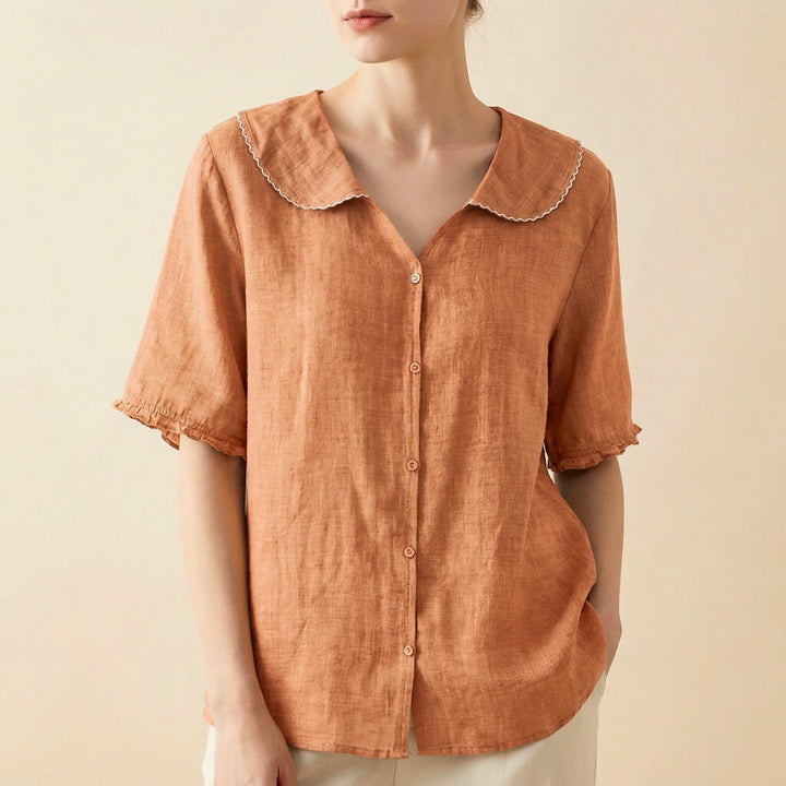 Clara Cotton-Linen Blouse