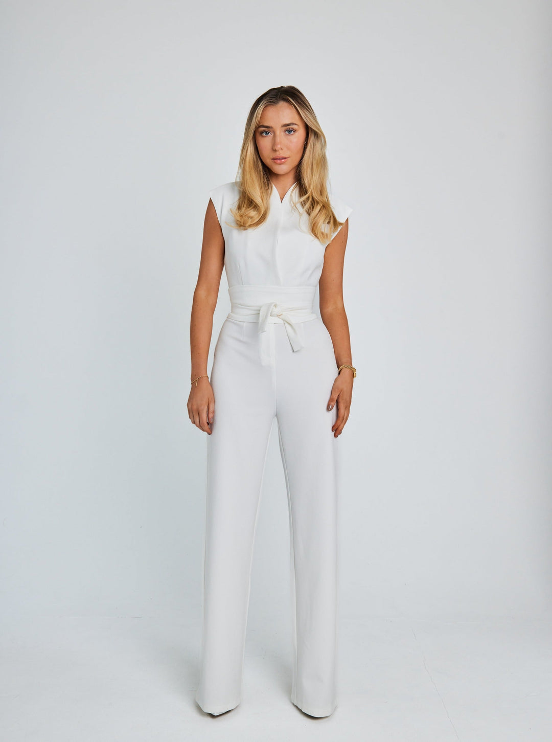 Eliza - Sleeveless Belted Jumpsuit
