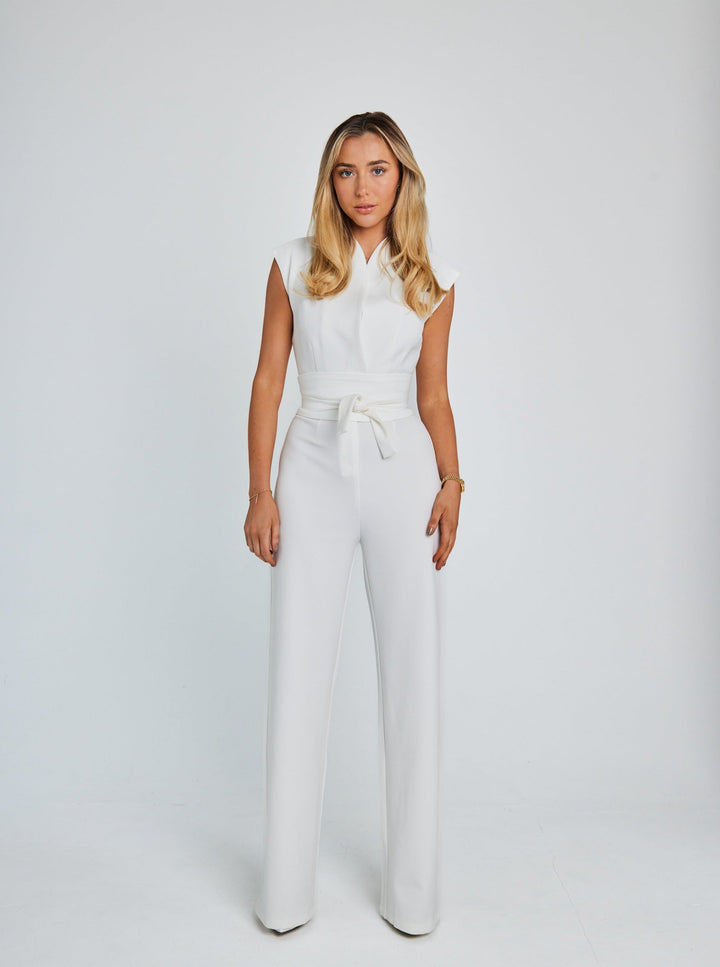 Eliza - Sleeveless Belted Jumpsuit