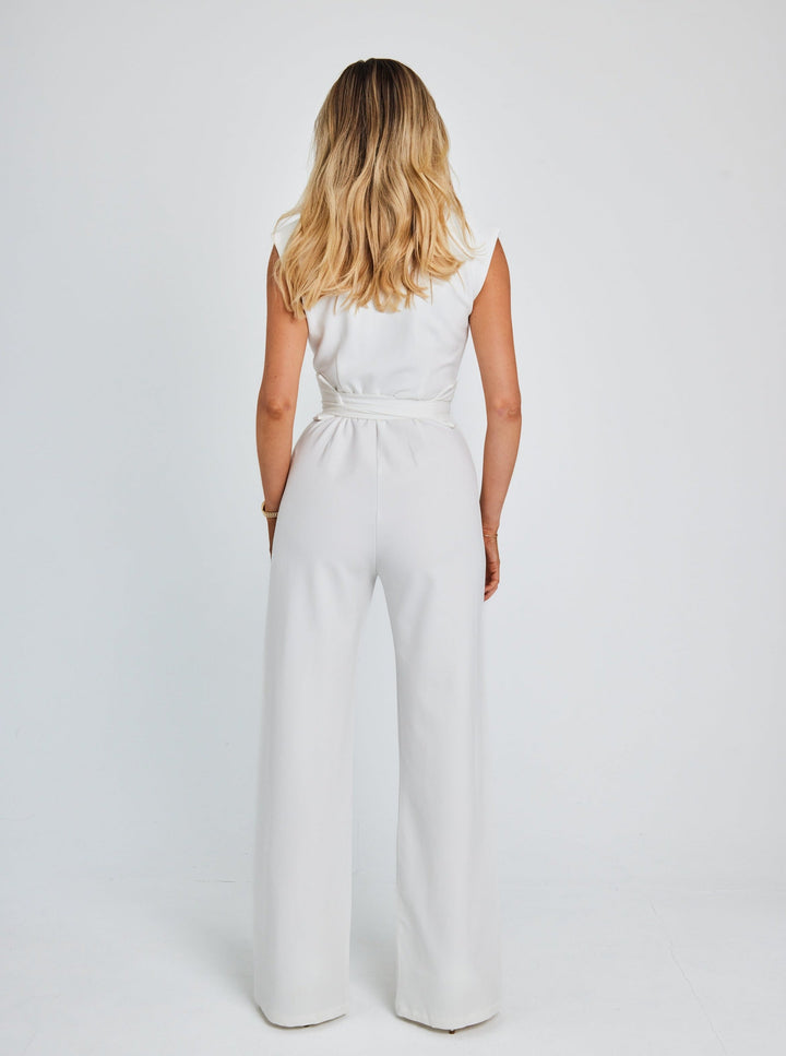 Eliza - Sleeveless Belted Jumpsuit