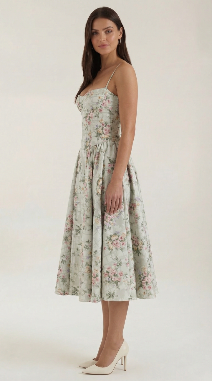 Odette Corset Midi Dress