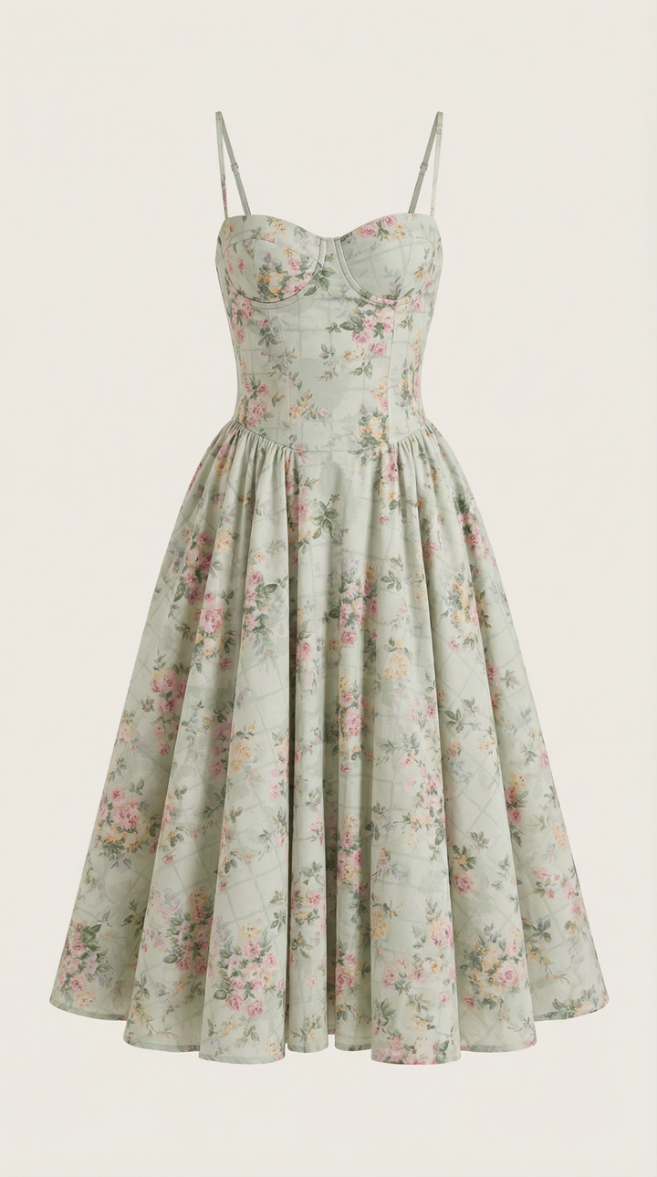 Odette Corset Midi Dress