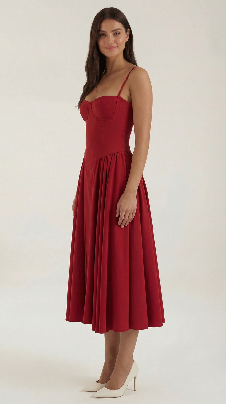 Odette Corset Midi Dress