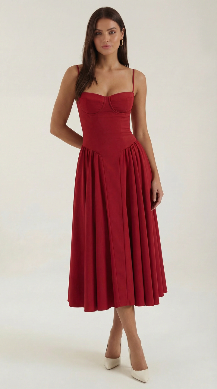 Odette Corset Midi Dress