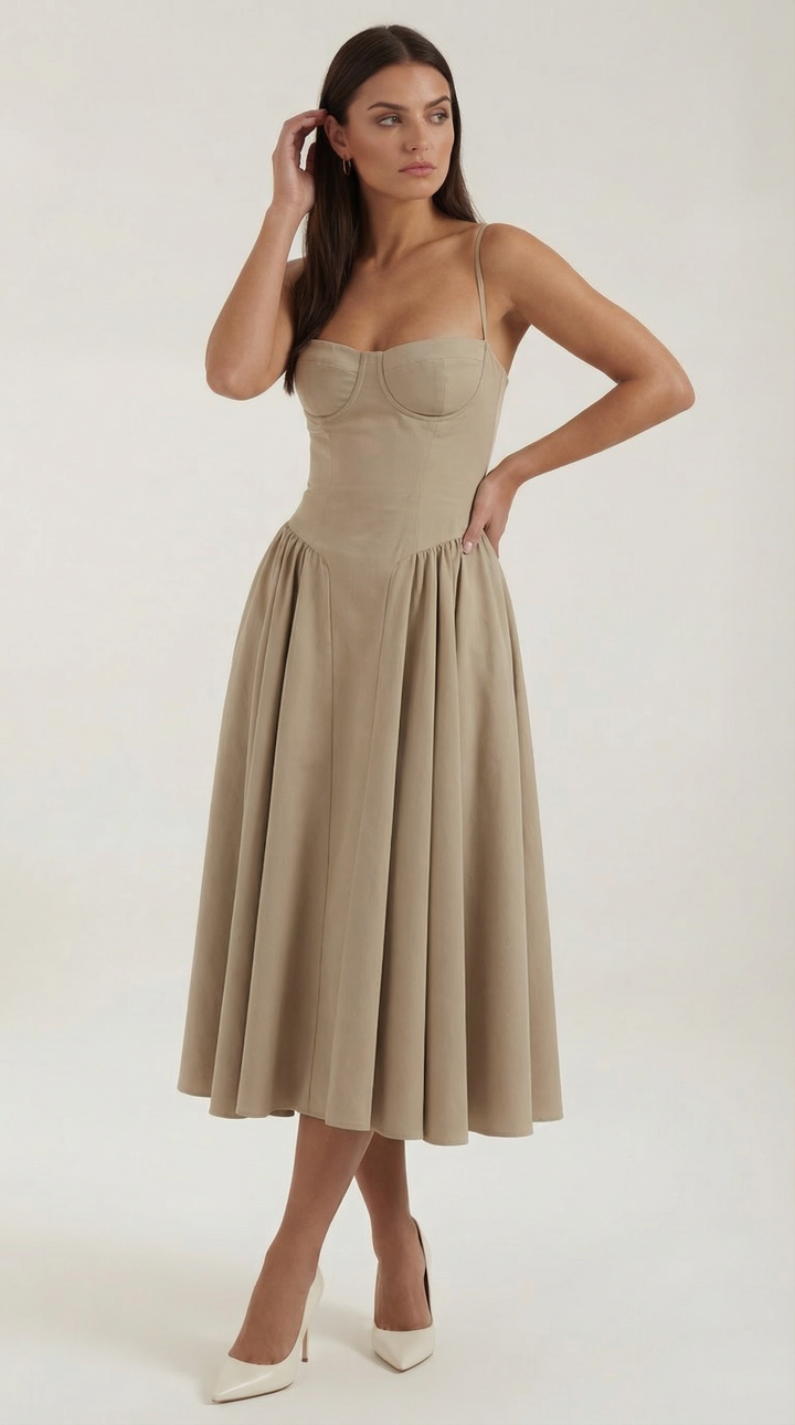 Odette Corset Midi Dress