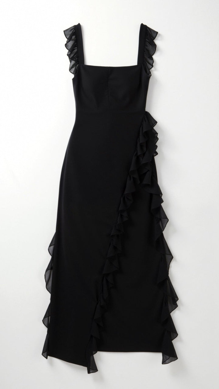 Women's Prom Dress | Ruffled with Slit Maxi