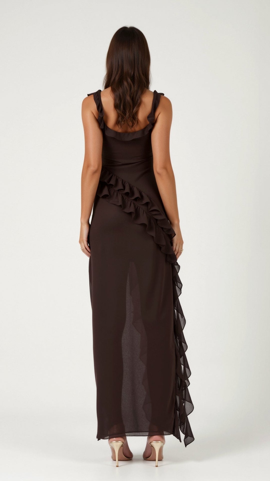Women's Prom Dress | Ruffled with Slit Maxi