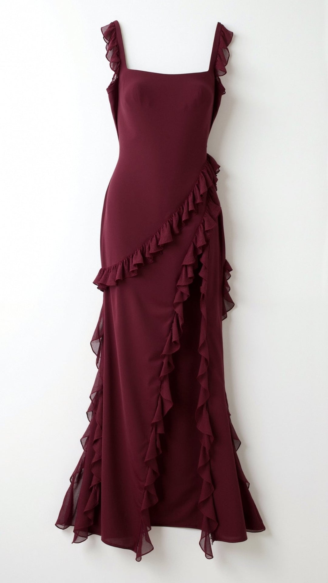 Women's Prom Dress | Ruffled with Slit Maxi