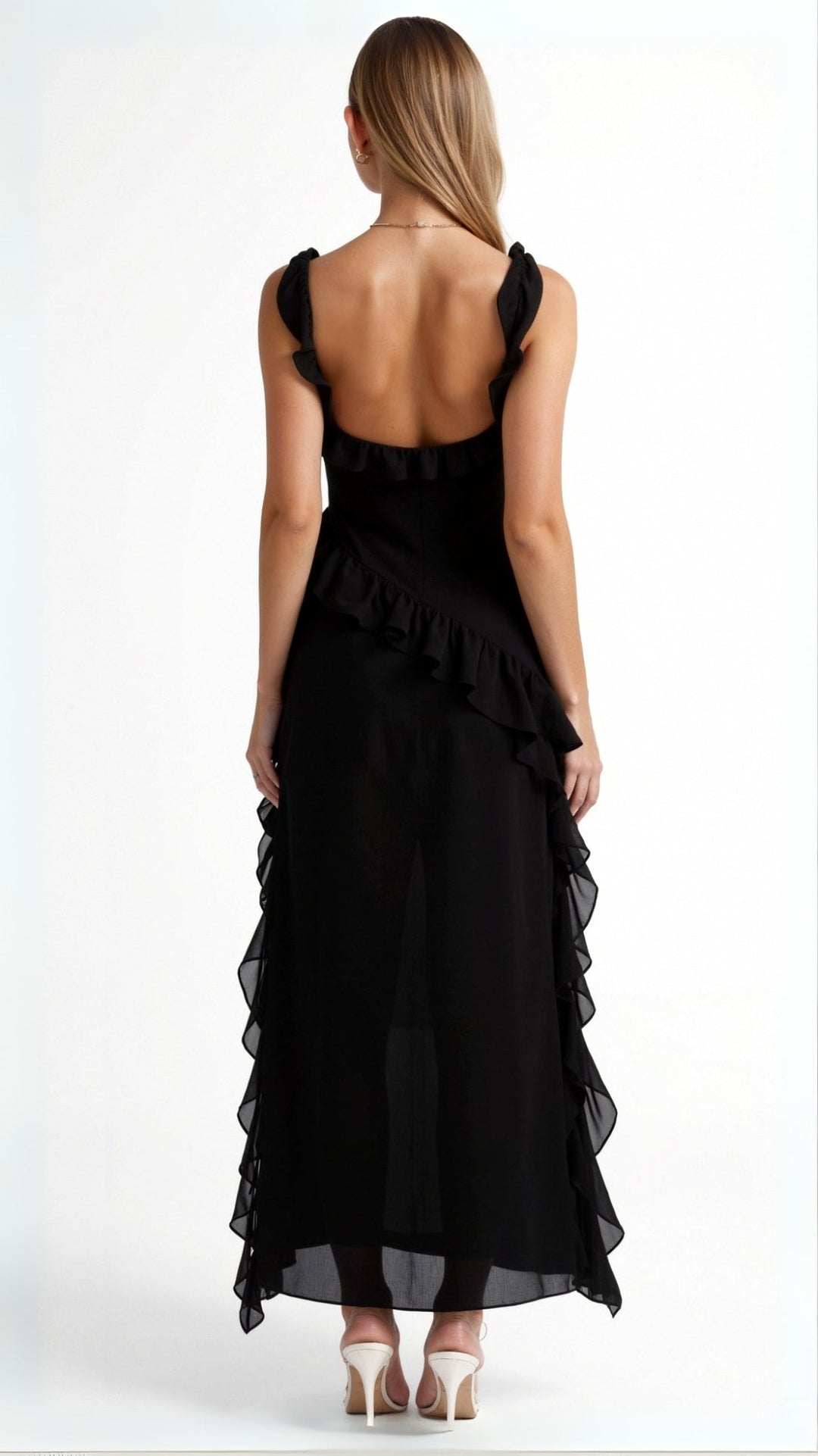 Women's Prom Dress | Ruffled with Slit Maxi